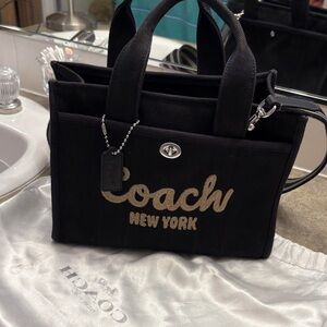 Coach Black Tote with Gold Logo